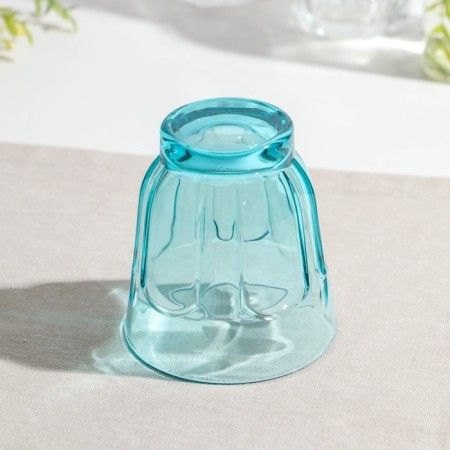 Low glass glass "Roman", 250 ml, turquoise color-5