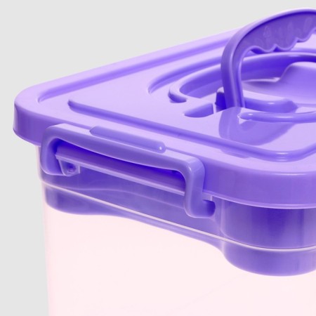 Container for storage with a lid and liner 6.5 liters, lilac color-3