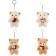Soft toy "Trunk with flowers" on a key fob, 11 cm, color mix