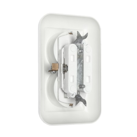 Rosette "Elect" RS 16-002, 16 A, 250 V, double, hidden, with salary, white-1