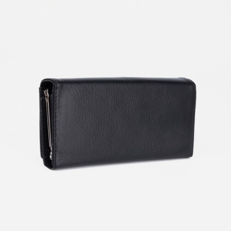 Women's wallet on magnets, black color-1