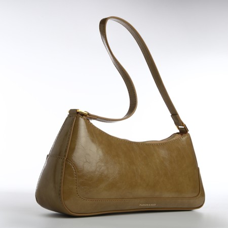 Bag Women's Baget with a zipper, khaki color-4