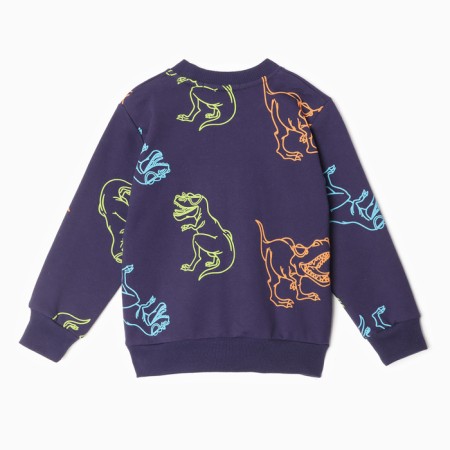 Sweatshirt for a boy, dark blue/dino color, height 110 cm-4