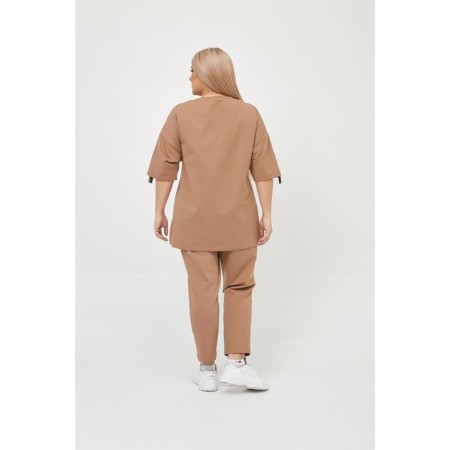 Female suit, size 56, beige color-4