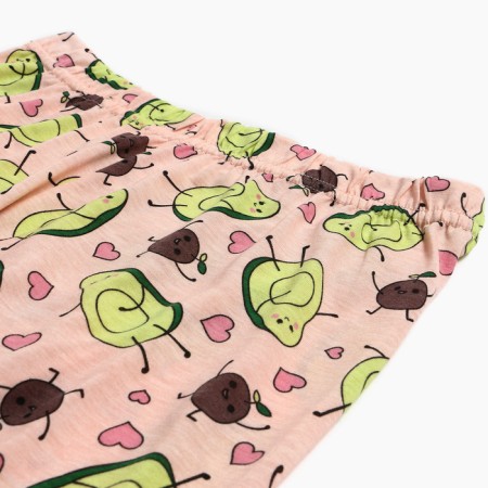 Female homemade set (T -shirt/Bridges), peach color, size 44-14