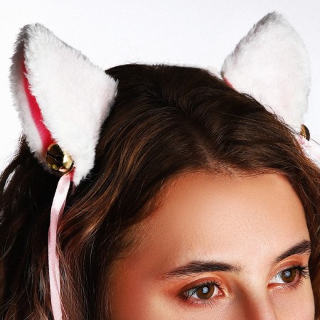 School textile backpack with ears on the hairpins "Anime", 27x23 cm, pink color-8