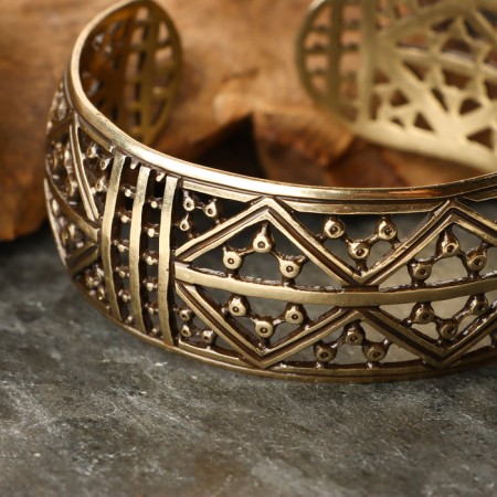 Bracelet wide "sown field", brass-4