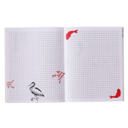 Notebook of 48 sheets in the cage "Anime. Boy and sky", covered cardboard, matte lamination, selective UV-polish, internal block design, offset-6