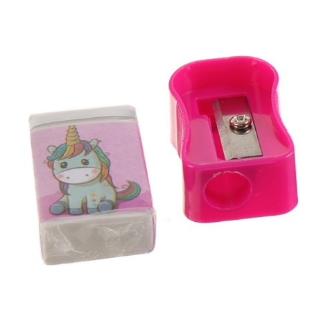 Tables of a desktop children's "unicorn" (stand+2 pencil+ruler+sharpener+eraser+notebook 8 sheets)-2