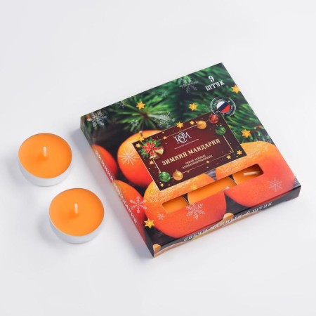 A set of tea candles flavored "Winter Mandarin", 10g, 9 pieces-3