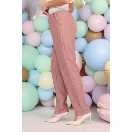 Female trousers, size 54, pink color-3