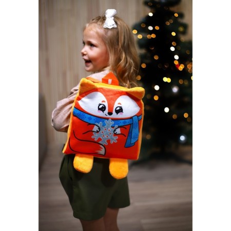 New Year's children's backpack "Fox with Snezhinka" 24x24 cm, for the New Year-5