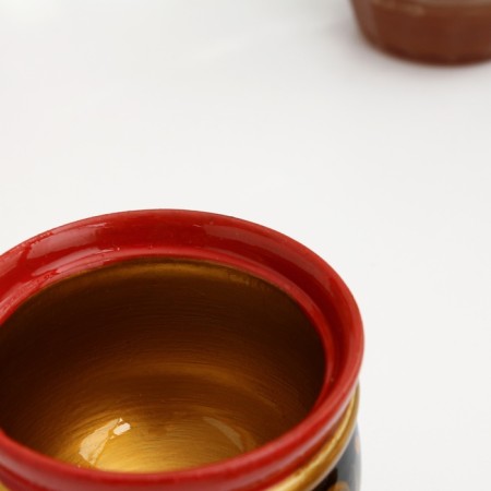 Solonka "Berry", with a lid, large, 10 × 8 cm, Khokhloma-4