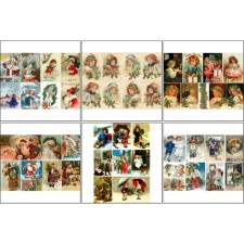 Set of decoupage cards 6 pcs 