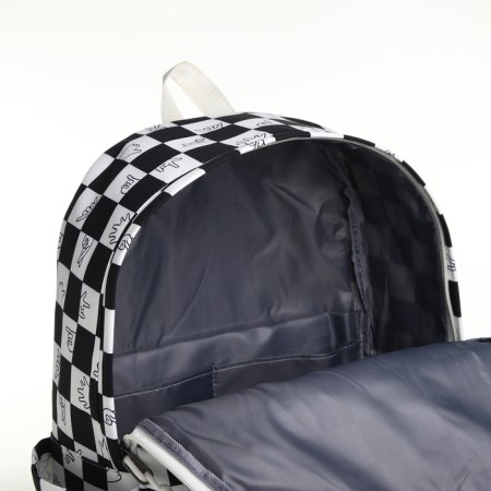 Youth backpack from textiles, 4 pockets, white/black color-5