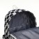 Youth backpack from textiles, 4 pockets, white/black color