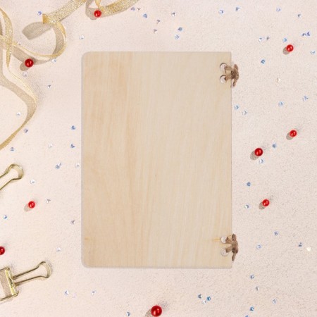 Wooden postcard "Happy Birthday!" Handmade, light, bear, 12x8 cm-2
