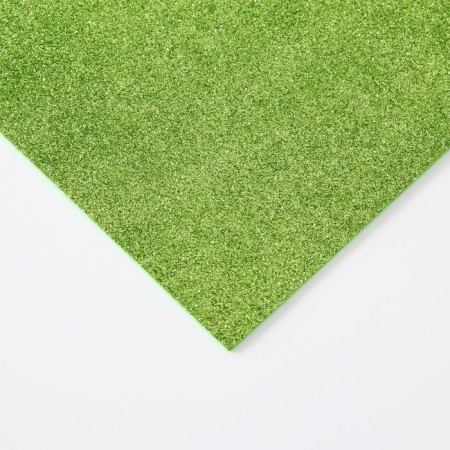Foamiran glitter 2 mm, 50x50 cm, pale green-1