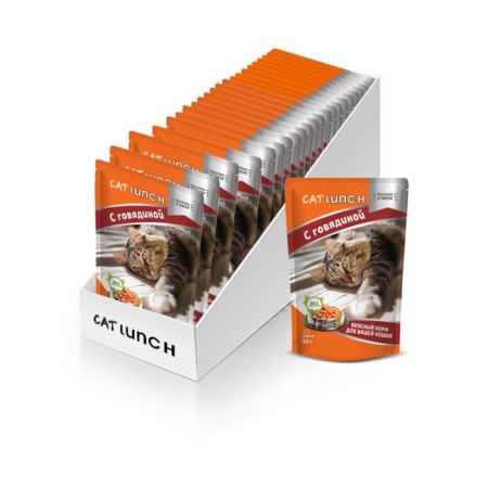 Wet Cat Lunch food for cats, beef in jelly, 85 g-2
