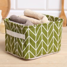 Textile basket of the shade color is green, 12*15*20 cm