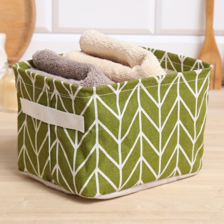 Textile basket of the shade color is green, 12*15*20 cm