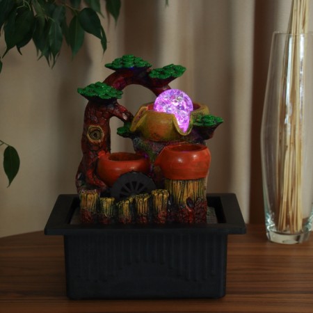 Fountain "barrels of greens at the fence" 26x22.5 cm (with backlight)-2