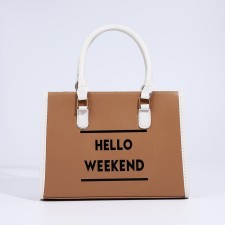 Bag Women's Tout with zipper, brown color