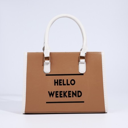 Bag Women's Tout with zipper, brown color