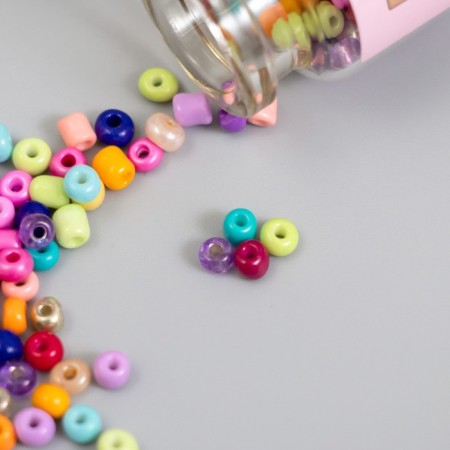 Round beads 6/0 in the bottle "Multi -colored" 2x20 g set 2 pcs-2
