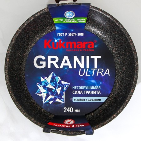 Granit Ultra Original pan, D = 24 cm, removable handle, anti -stick coating, black color-9