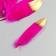 A set of goose feathers 15-20 cm, 10 pcs, fuchsia with a golden tip