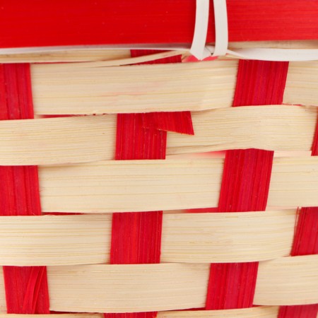 Wicker basket, 21 x 21 x 10/24 cm, bamboo, red-5