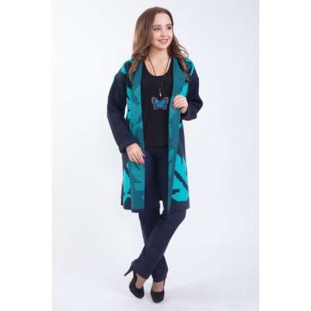 Cardigan female, size 46, blue color-2