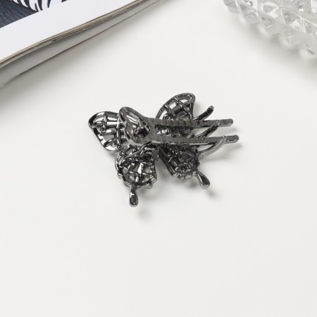 Hair clamp "Dorothea" butterfly, 3.5 cm, black-1