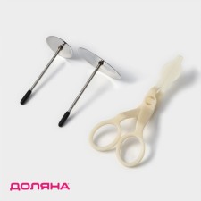 Set of confectionery, 3 objects, confectionery nail d = 3/5 cm, pastry scissors for carrying jewelry, color mix
