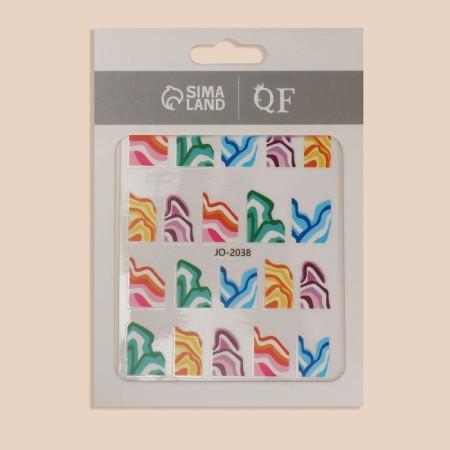 Nail stickers "Waves", multi -colored-3