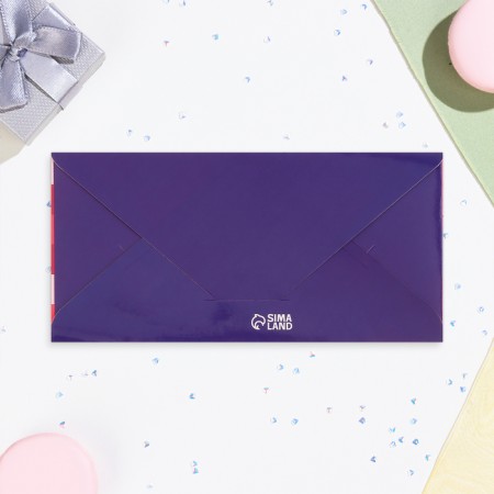 Money envelope "Happy Birthday!" Violet patterns, 16.5x8 cm-2
