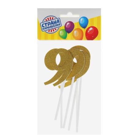 Topper "9", set 6 pcs., Mix colors