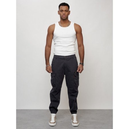 Cargo jeans men, size 56, dark gray color-6