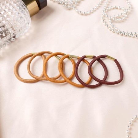 Hair gum "Mokko" (set 12 pcs) 4 cm, brown-1