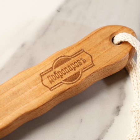 Massage brush with a long handle, natural bristles "Dobroparov" 38.5cm x 8cm x 4.5cm-8