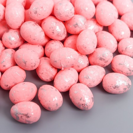 Easter decor "Egg - silver speck" set of 100 pcs Pink 1.5x1.8 cm, 8x8x8 cm