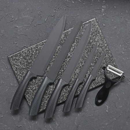 A set of kitchen accessories "Hypnosis", 6 objects, black color