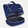 Cosmetic bag, 2 parts on zippers, blue color
