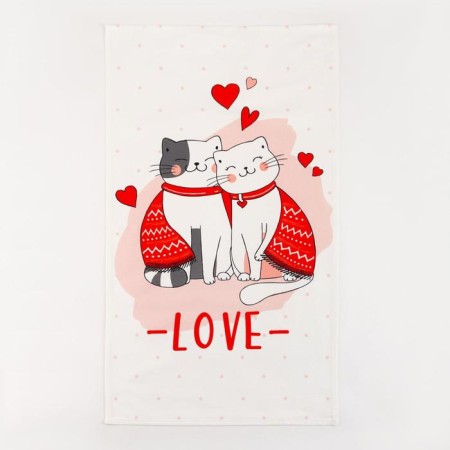 Ethel towel "Cat’s Love" 40x73 cm, 100% cotton, sarzha 190 g/m2-1