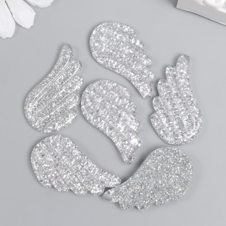 Decor for creativity plastic "Brilliant wings" silver 2.2x3.3 cm-2