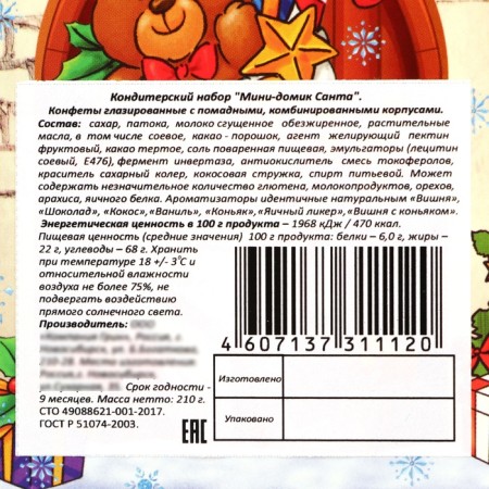 Confectionery set "Mini House Santa" 210 g-4