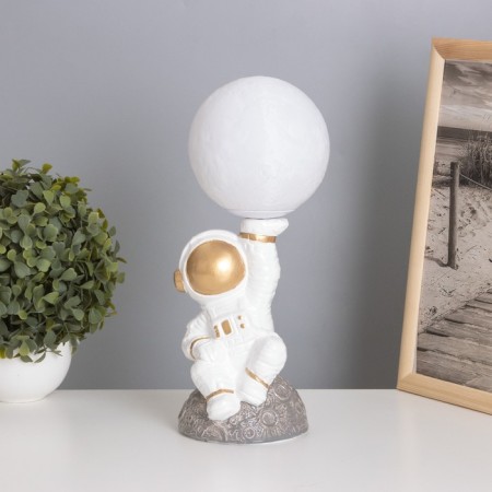 Table lamp "Cosmonaut with moon" 1x40W E14 white/gold 12.5x12.5x31cm