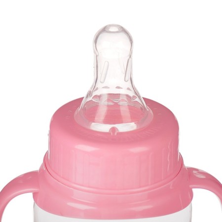 A bottle for feeding with the handles "My first bottle", a classic throat, 150 ml., 0 months, pink color-2