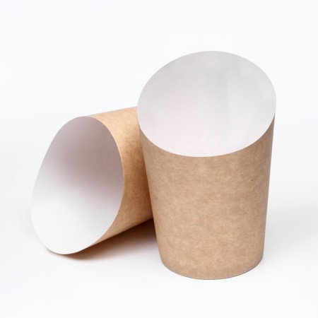 Packaging for potatoes FRI, white craft, 11 x 8 x 6 cm, set 50 pcs.